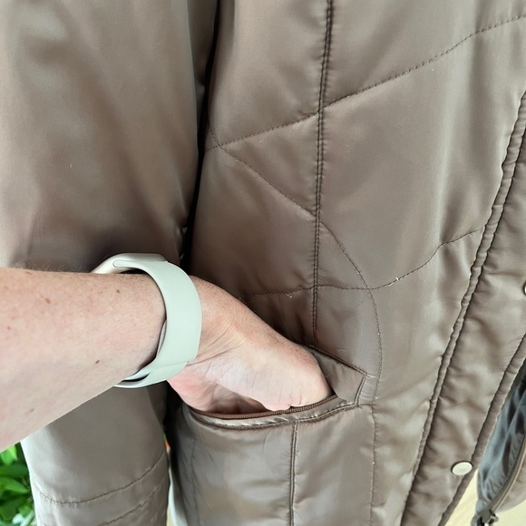 GHINELLI Tan Coloured Lightweight Quilted Insulated Jacket Zip Snap Front Casual - Picture 5 of 16